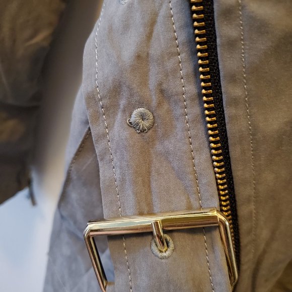 DAY Biger et Mikkelsen Brushed Twill Trench Coat. Fits XS or Small. Olive Green. - Picture 10 of 12